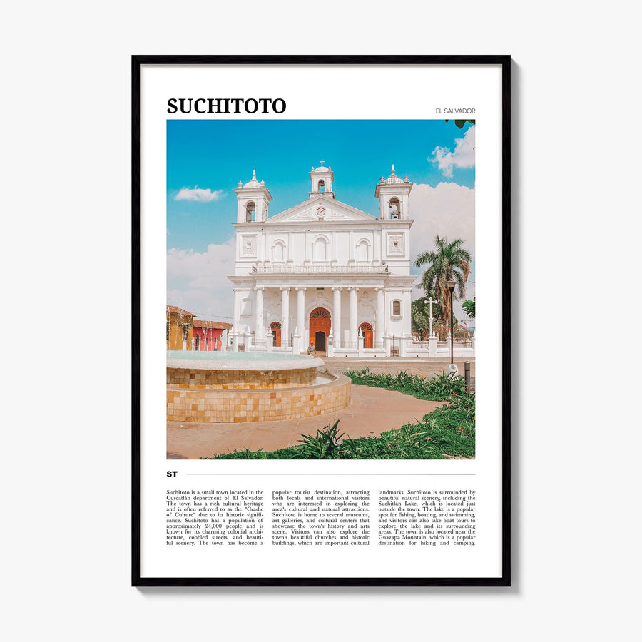 Suchitoto Travel Poster, framed poster mockup