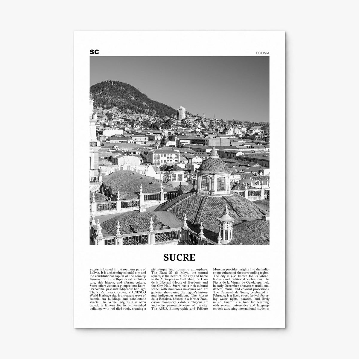 Sucre Newspaper Poster, print only (unframed)