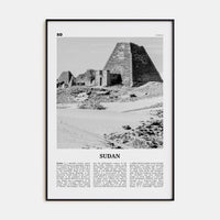 Sudan Poster Black Metal / 8x12 in Nbourhood Travel B&W Poster