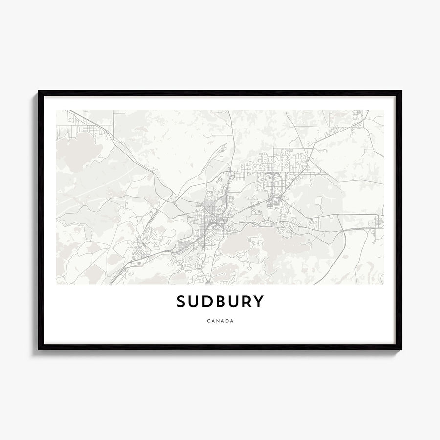 Sudbury Map Poster, framed poster mockup
