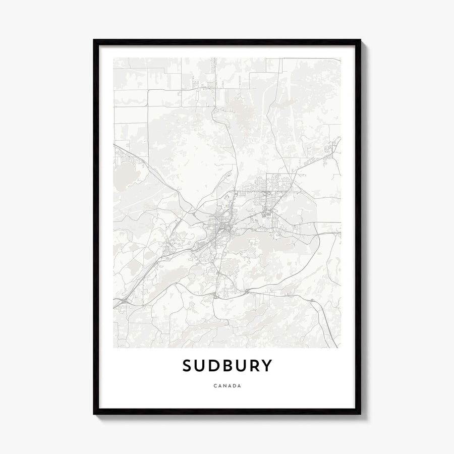 Sudbury Map Poster, framed poster mockup