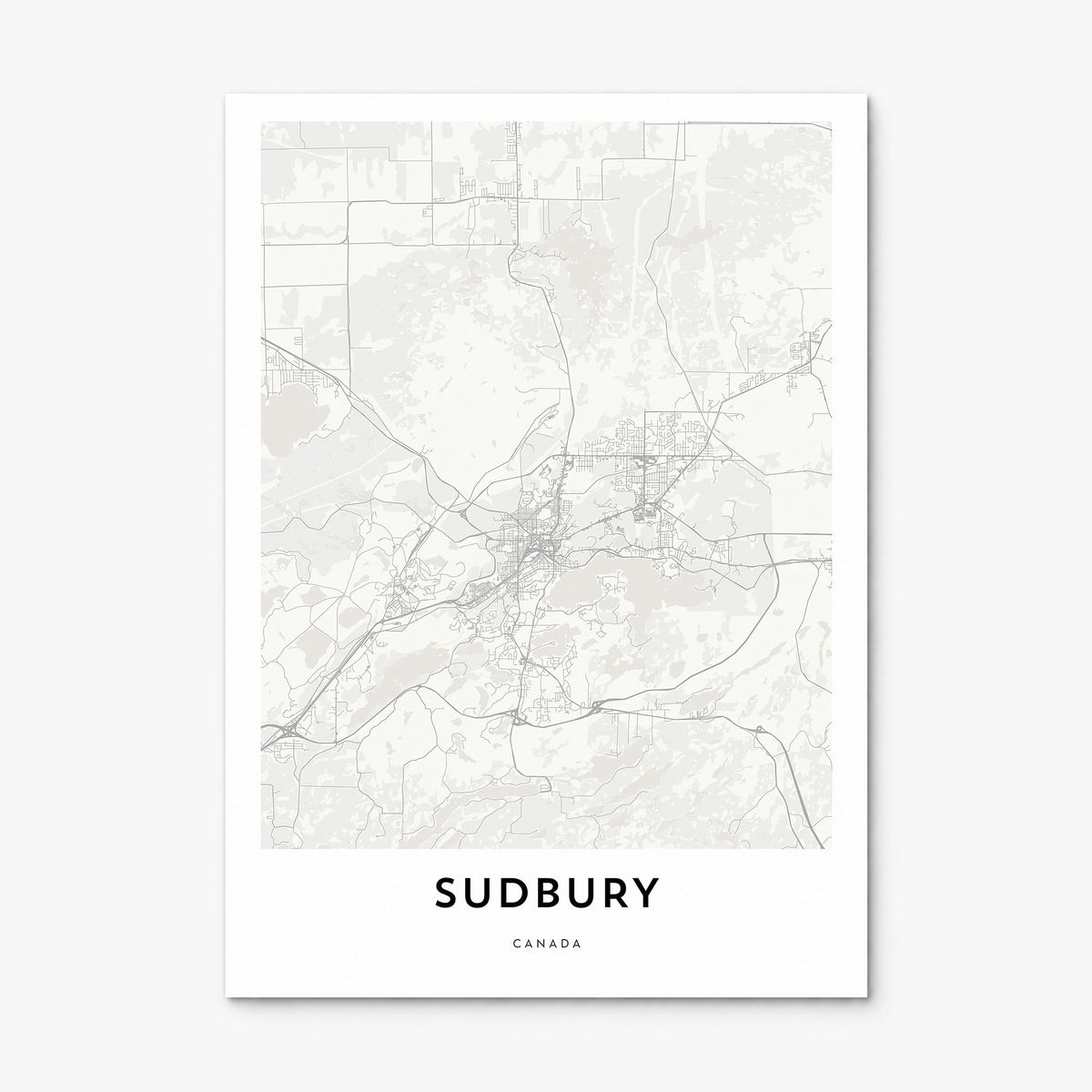 Sudbury Map Poster, print only (unframed)