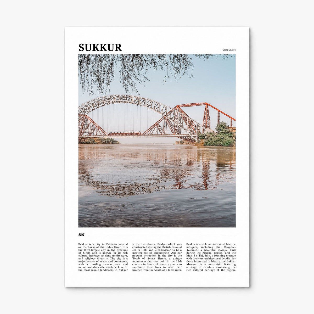 Sukkur Travel Poster, print only (unframed)