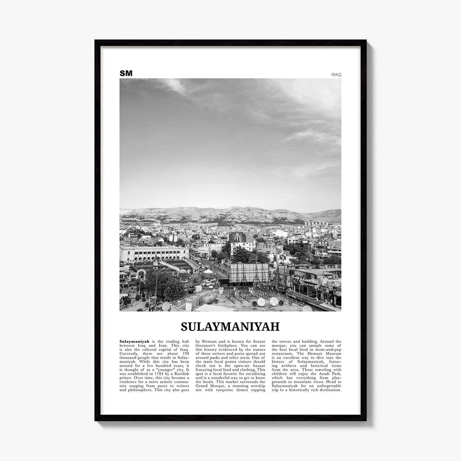 Sulaymaniyah Newspaper Poster, framed poster mockup