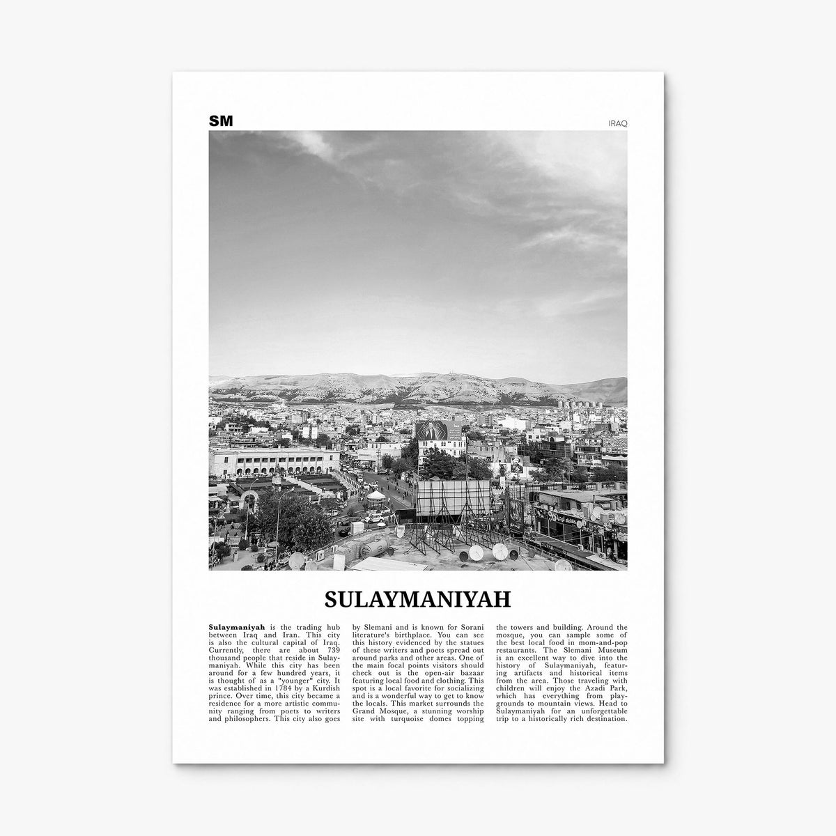 Sulaymaniyah Newspaper Poster, print only (unframed)
