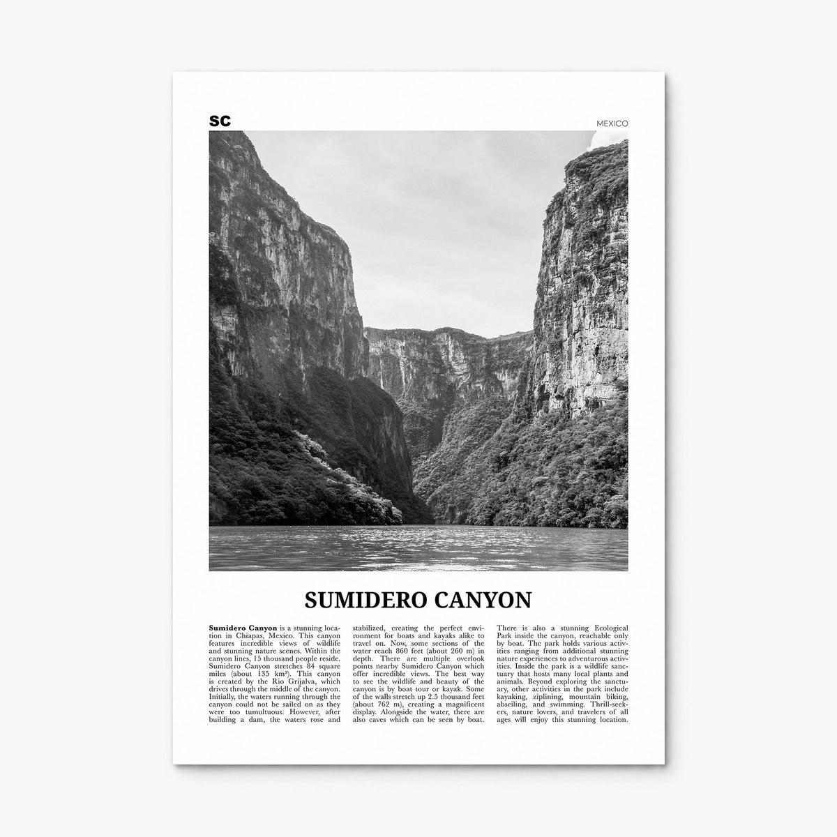 Sumidero Canyon Newspaper Poster, print only (unframed)