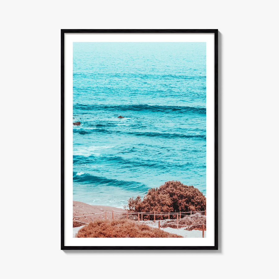 Summer Vibes colorful photo poster – vertical wall art, unframed print shown in interior mockup