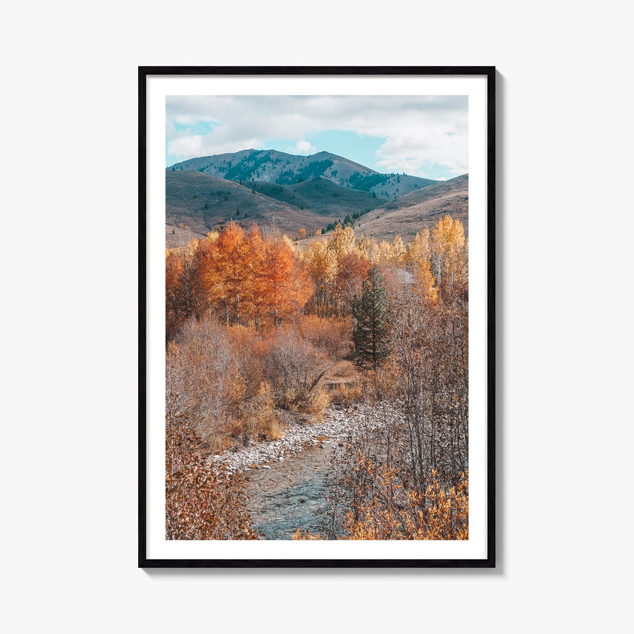 Sun Valley no. 1 colorful photo poster of Idaho, USA – vertical wall art, unframed print shown in interior mockup