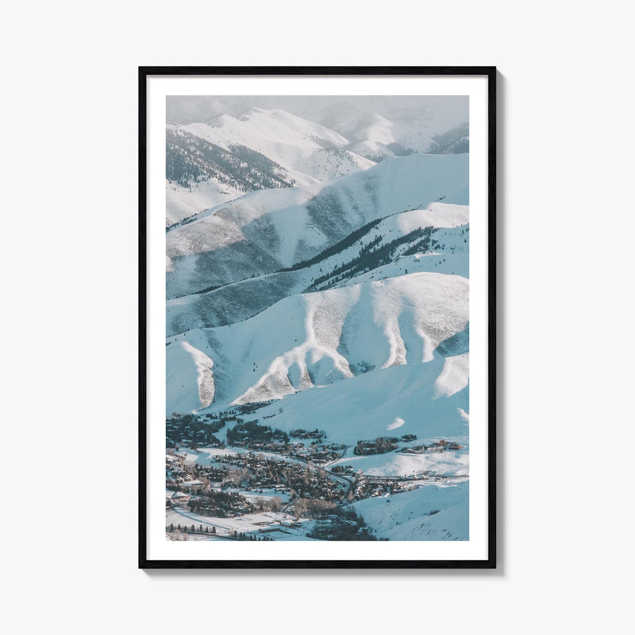 Sun Valley no. 2 colorful photo poster of Idaho, USA – vertical wall art, unframed print shown in interior mockup