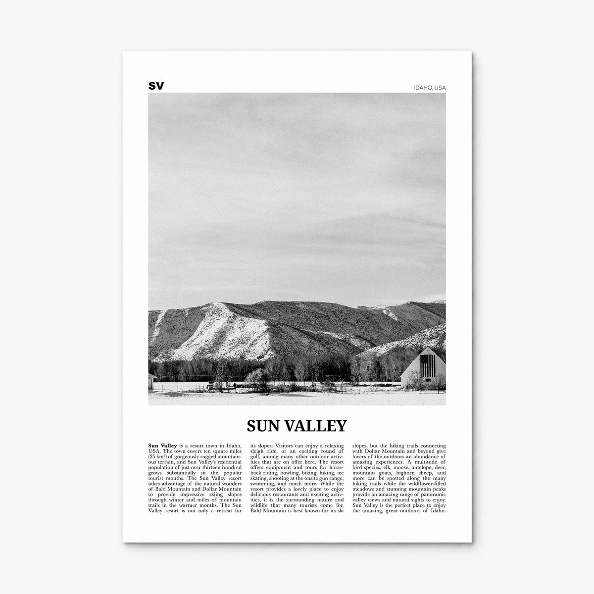 Sun Valley Newspaper Poster, print only (unframed)