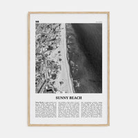 Sunny Beach Poster Natural Wood / 8x12 in Nbourhood Travel B&W Poster