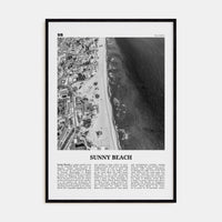 Sunny Beach Poster Black Wood / 8x12 in Nbourhood Travel B&W Poster