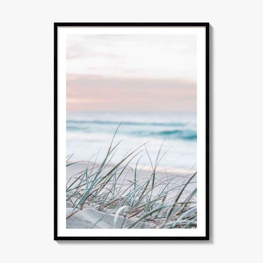 Sunrise Beach Photo No 2 Poster, framed poster mockup, white border