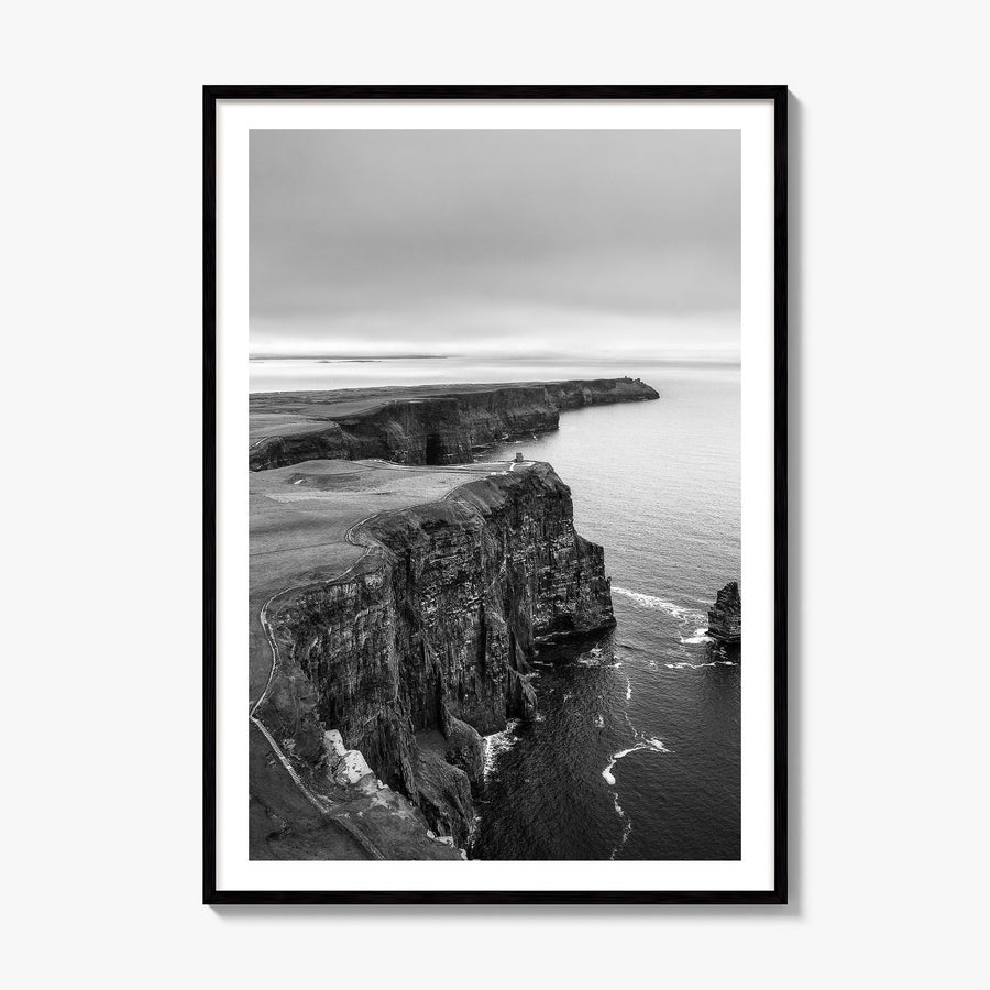 Sunset Cliffs Photo Poster, framed poster mockup, white border