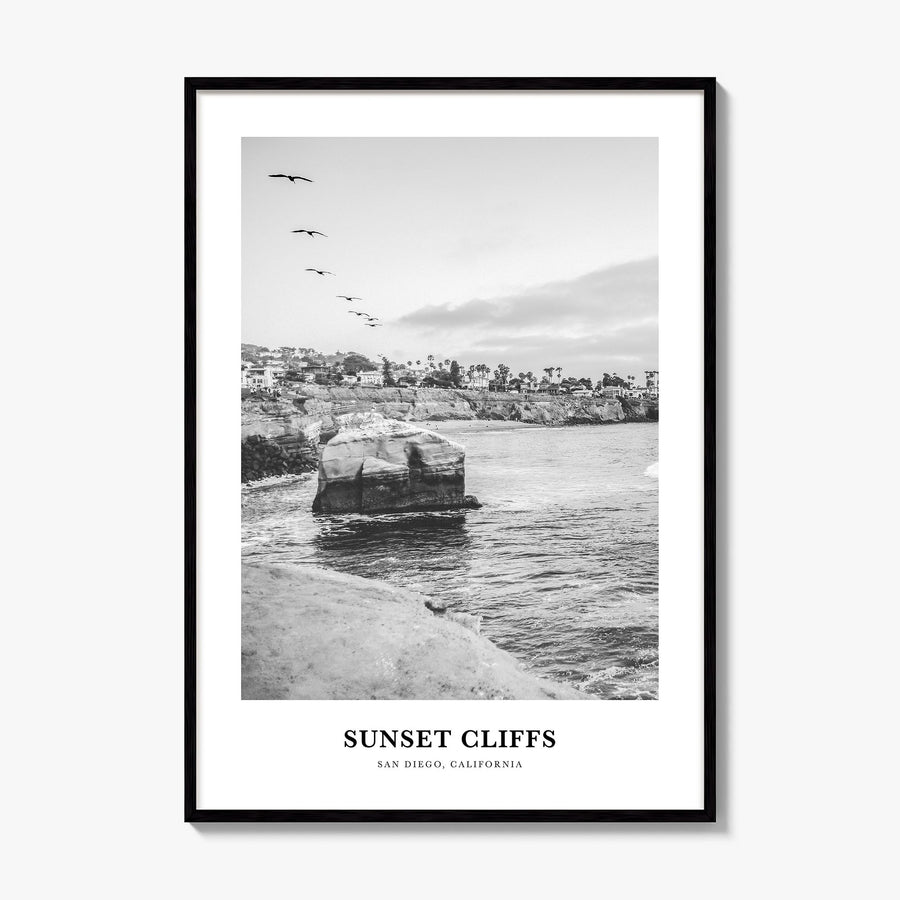 Sunset Cliffs Classic Poster, framed poster mockup