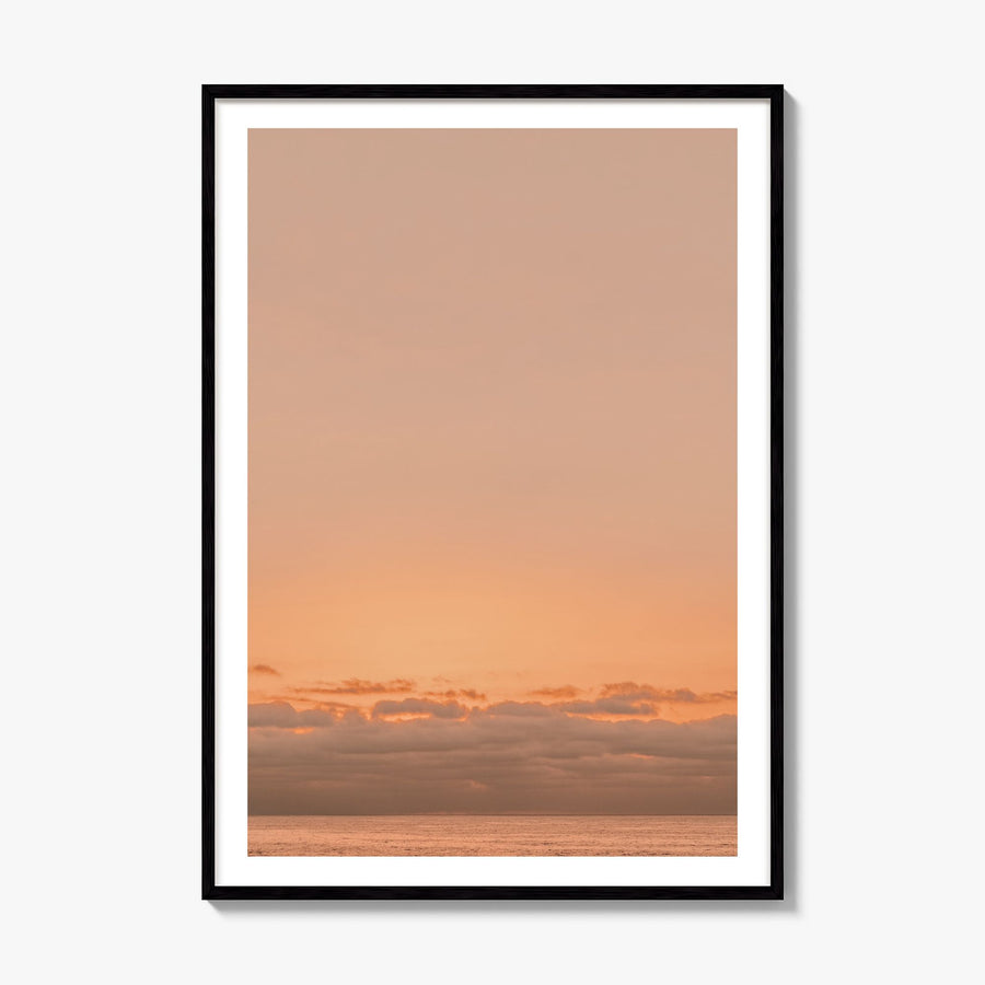 Sunset Ocean Photo No 1 Poster, framed poster mockup, white border