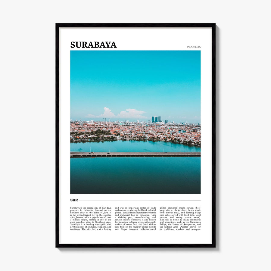 Surabaya Travel Poster, framed poster mockup