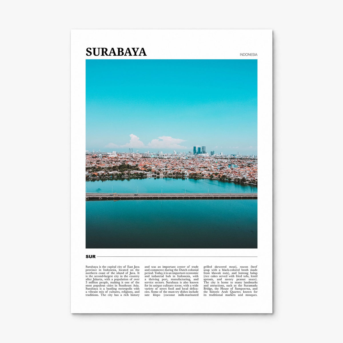 Surabaya Travel Poster, print only (unframed)