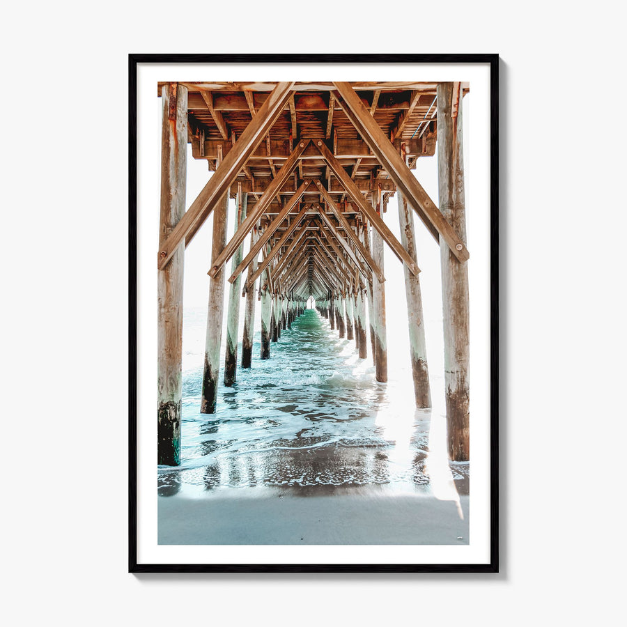 Surf City Photo Poster, framed poster mockup, white border