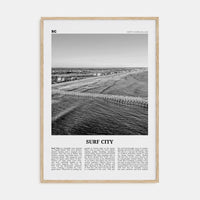 Surf City Poster Natural Wood / 8x12 in Nbourhood Travel B&W Poster