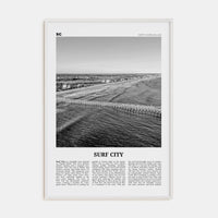 Surf City Poster White Wood / 8x12 in Nbourhood Travel B&W Poster