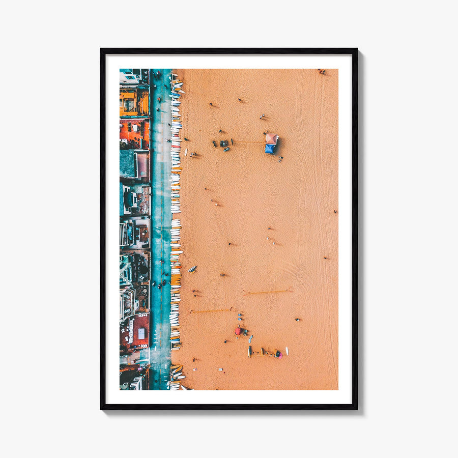 Surfboards no. 2 colorful photo poster – vertical wall art, unframed print shown in interior mockup
