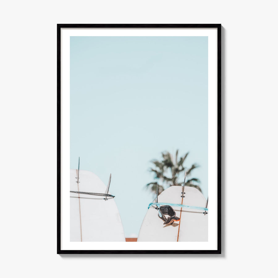 Surfboards Photo No 3 Poster, framed poster mockup, white border