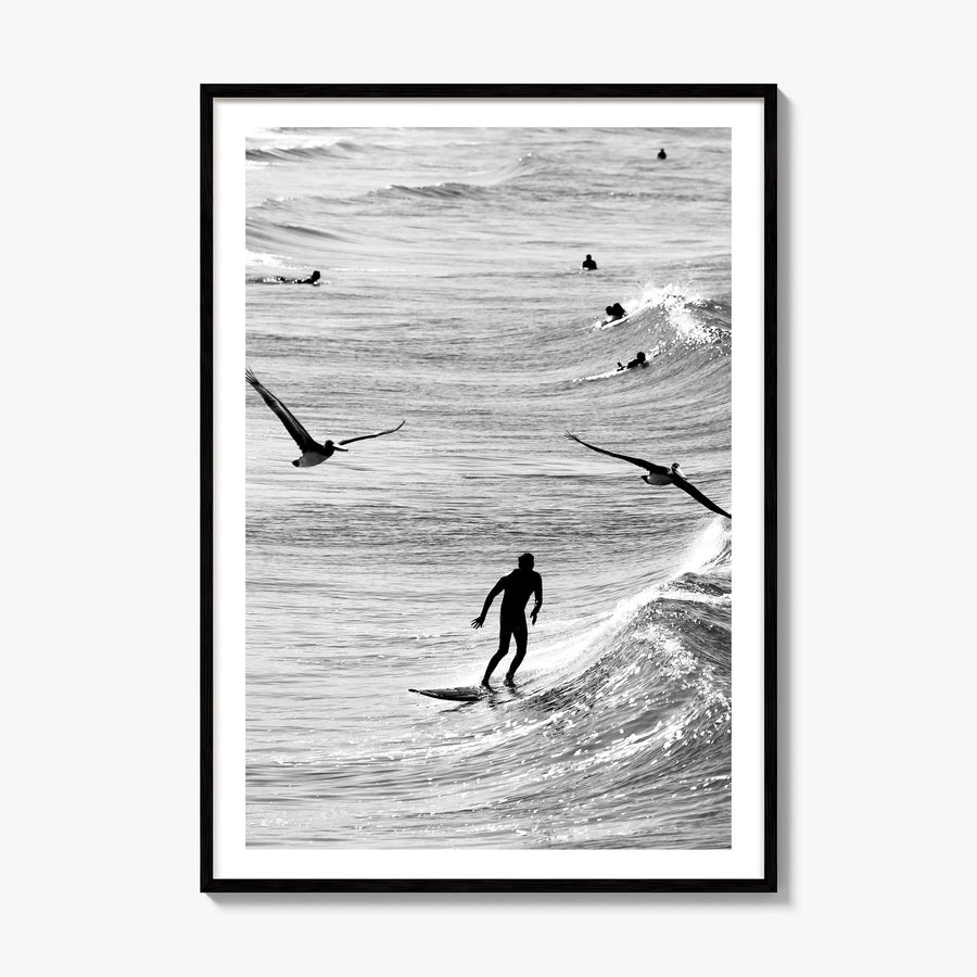 Surfing Photo No 1 Poster, framed poster mockup, white border