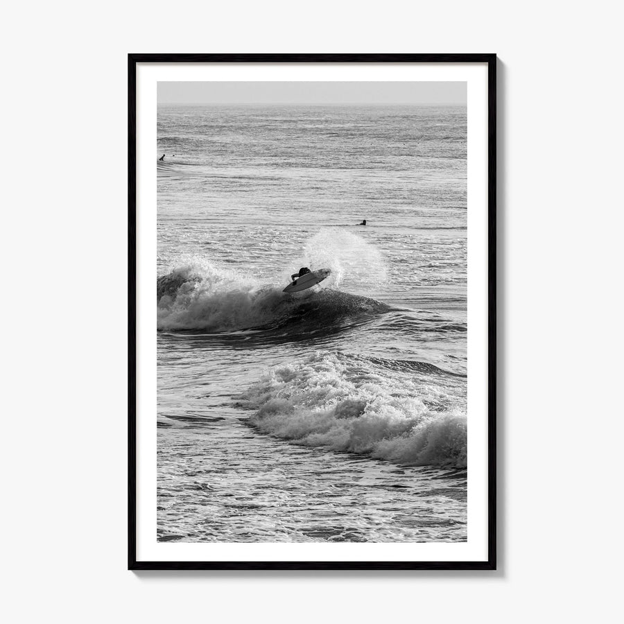 Surfing Photo No 3 Poster, framed poster mockup, white border
