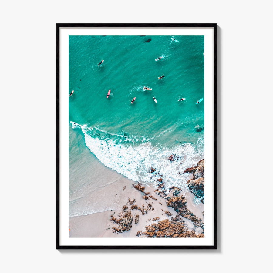 Surfing Photo No 2 Poster, framed poster mockup, white border