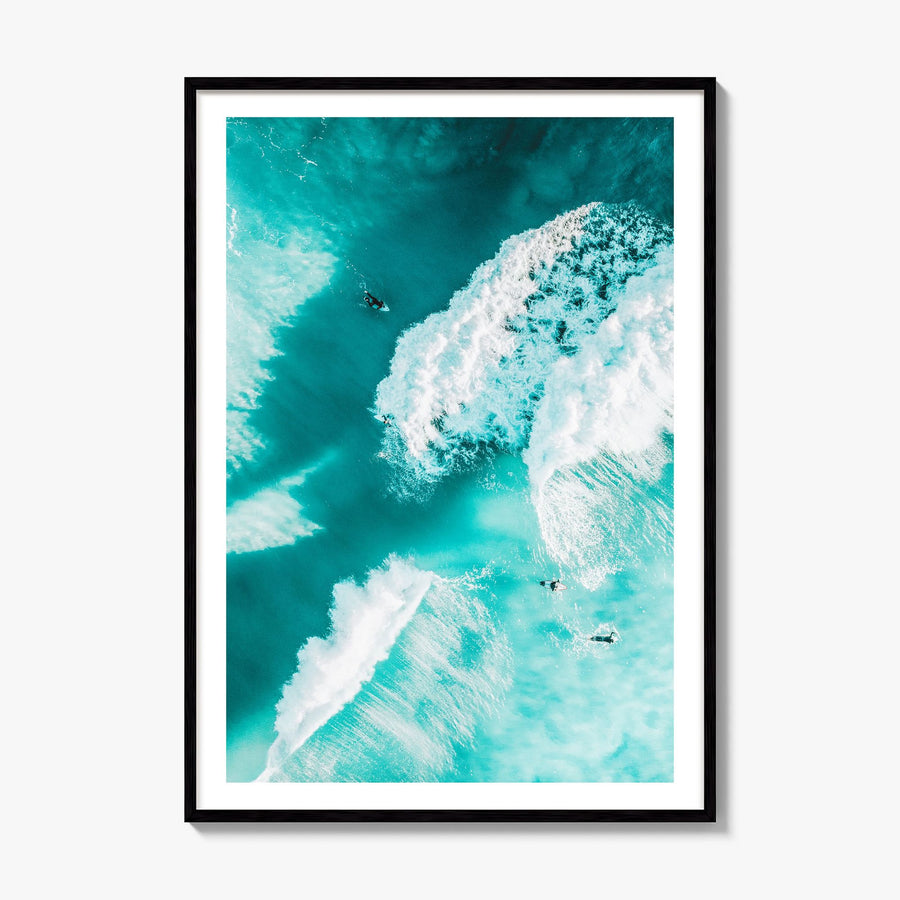 Surfing Photo No 3 Poster, framed poster mockup, white border