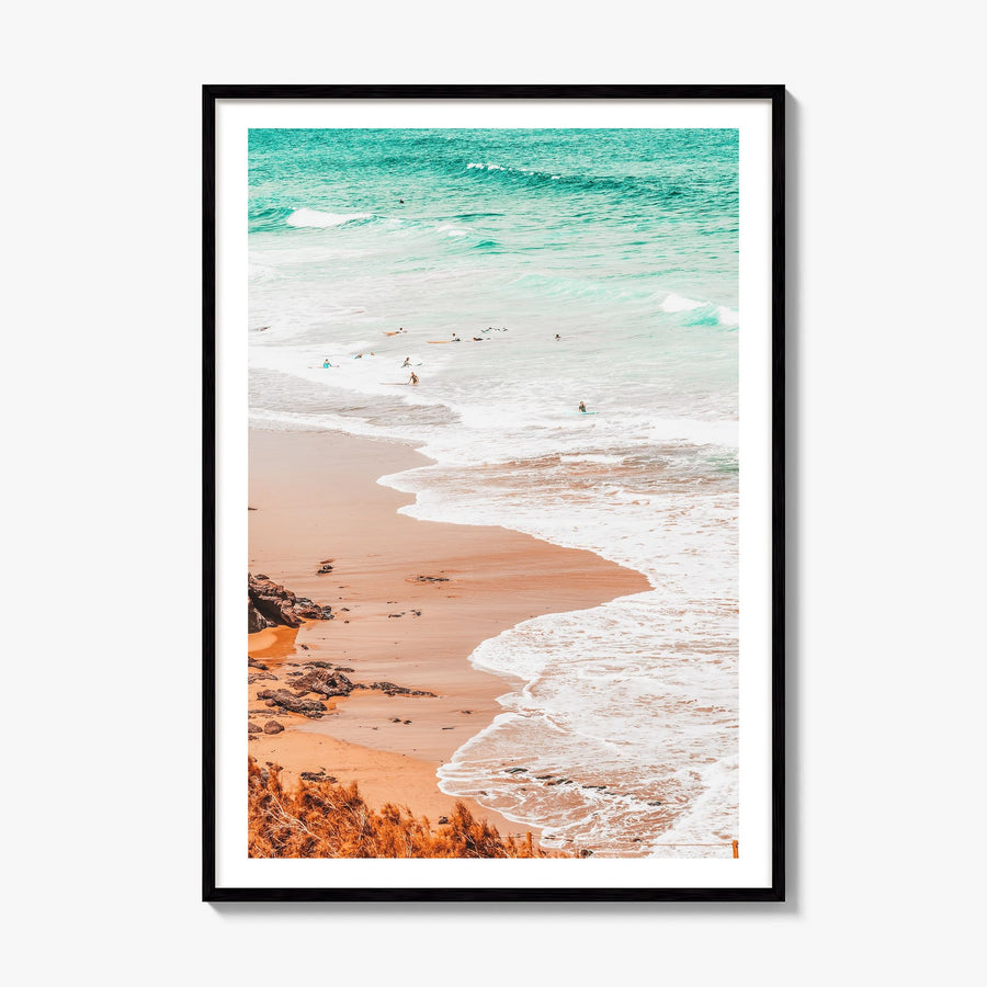 Surfing Photo No 4 Poster, framed poster mockup, white border