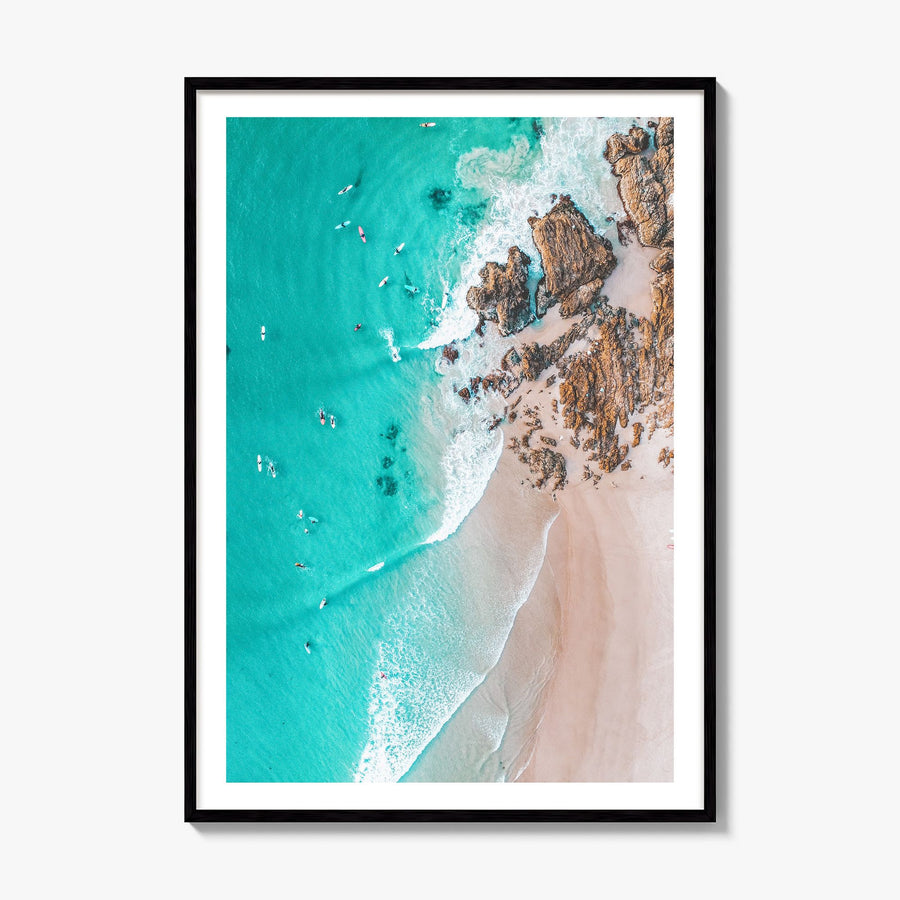 Surfing Photo No 6 Poster, framed poster mockup, white border