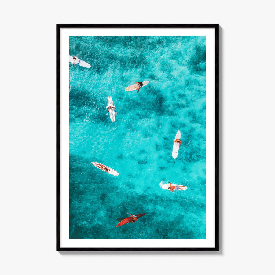 Surfing Photo No 7 Poster, framed poster mockup, white border