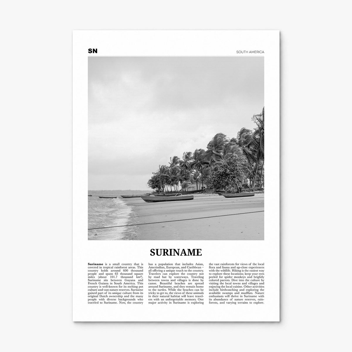 Suriname Newspaper Poster, print only (unframed)
