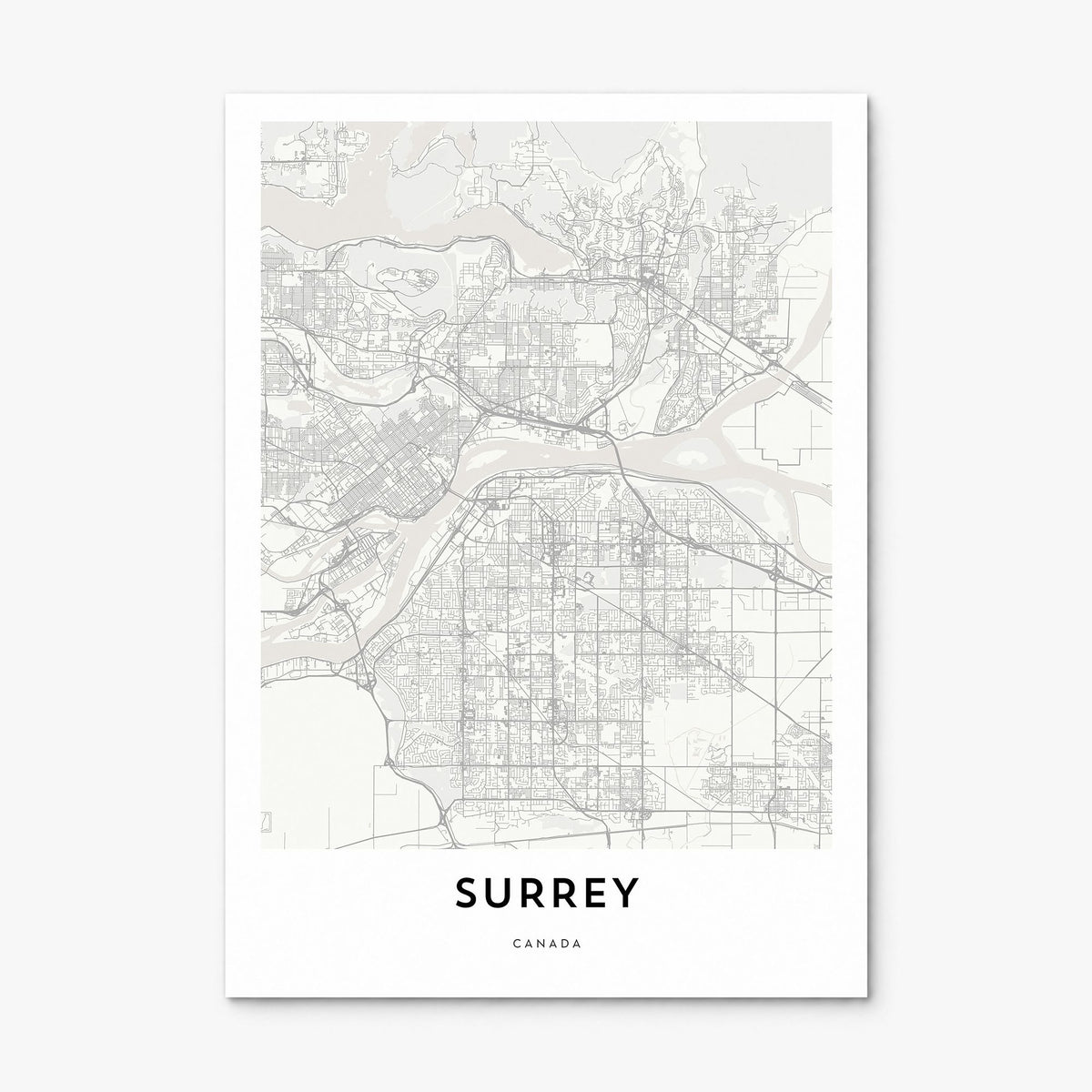 Surrey Map Poster, print only (unframed)