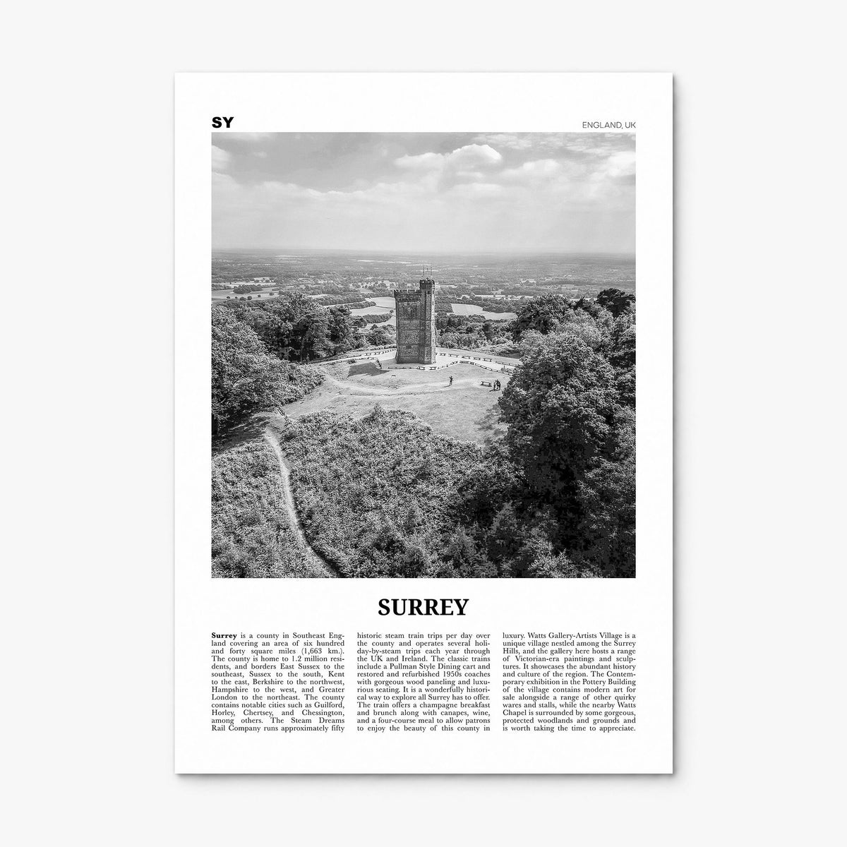 Surrey Newspaper Poster, print only (unframed)