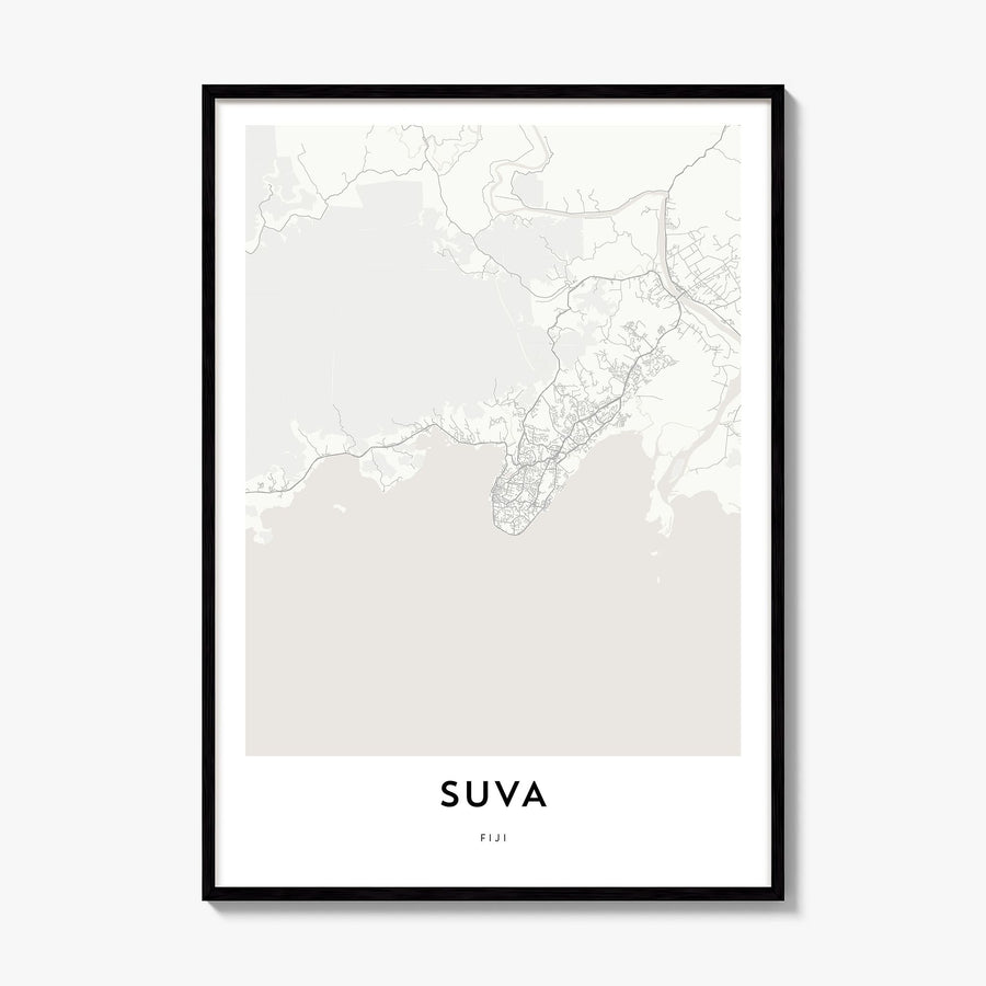Suva Map Poster, framed poster mockup