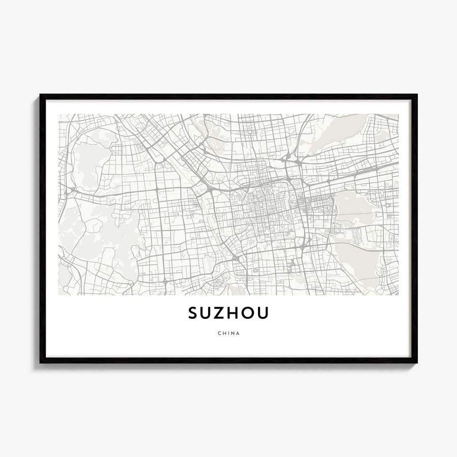Suzhou Map Poster, framed poster mockup