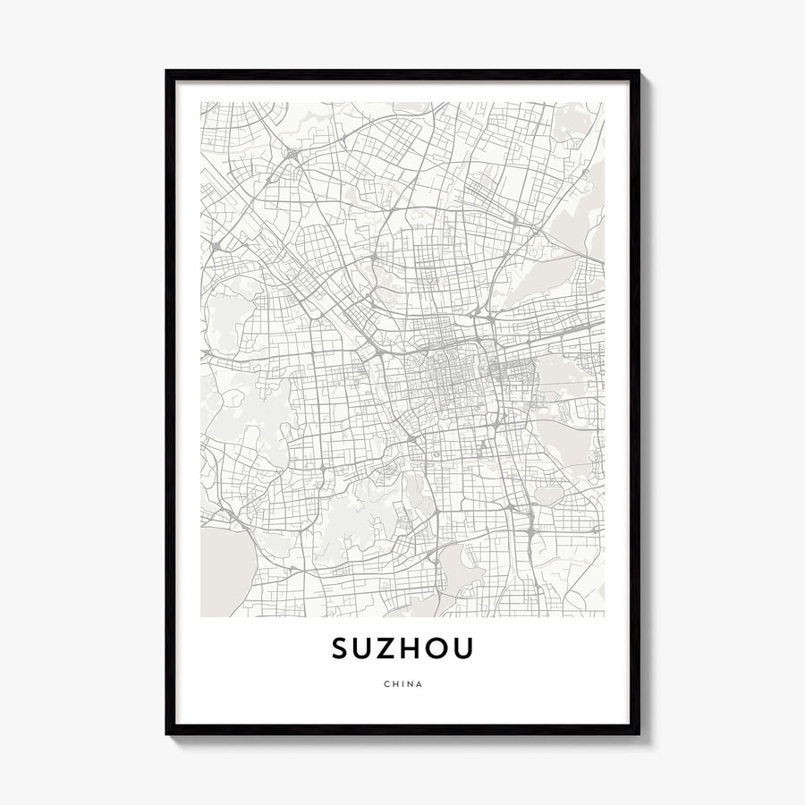 Suzhou Map Poster, framed poster mockup