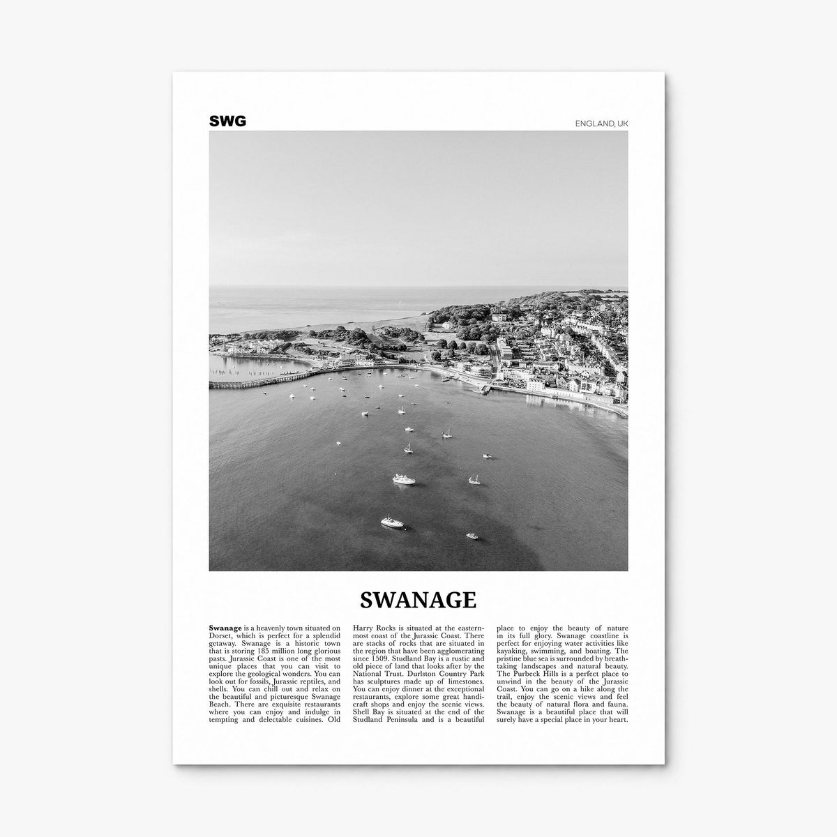 Swanage Newspaper Poster, print only (unframed)