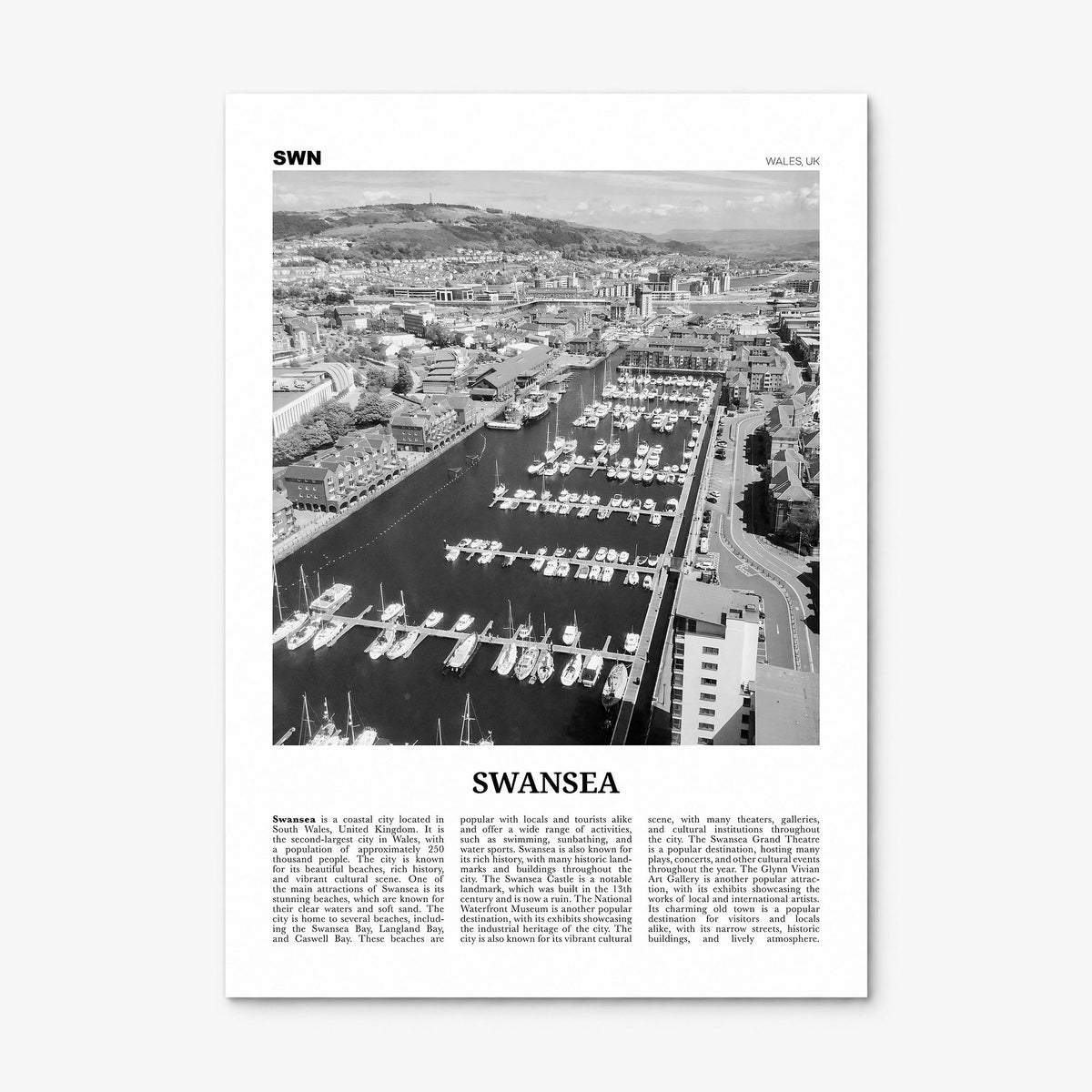 Swansea Newspaper Poster, print only (unframed)