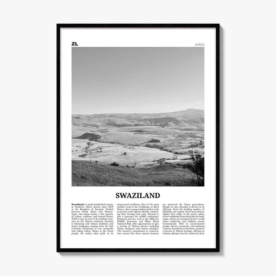 Swaziland Newspaper Poster, framed poster mockup