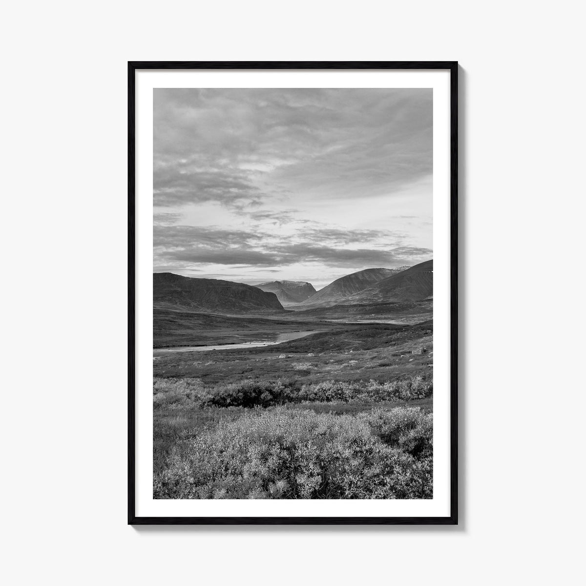 Sweden black & white photo poster of Europe – vertical wall art, unframed print shown in interior mockup
