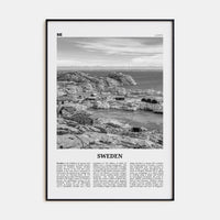 Sweden Poster Black Metal / 8x12 in Nbourhood Travel B&W Poster