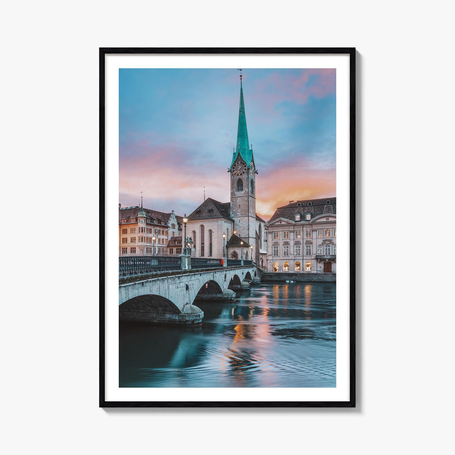 Switzerland no. 3 colorful photo poster of Europe – vertical wall art, unframed print shown in interior mockup