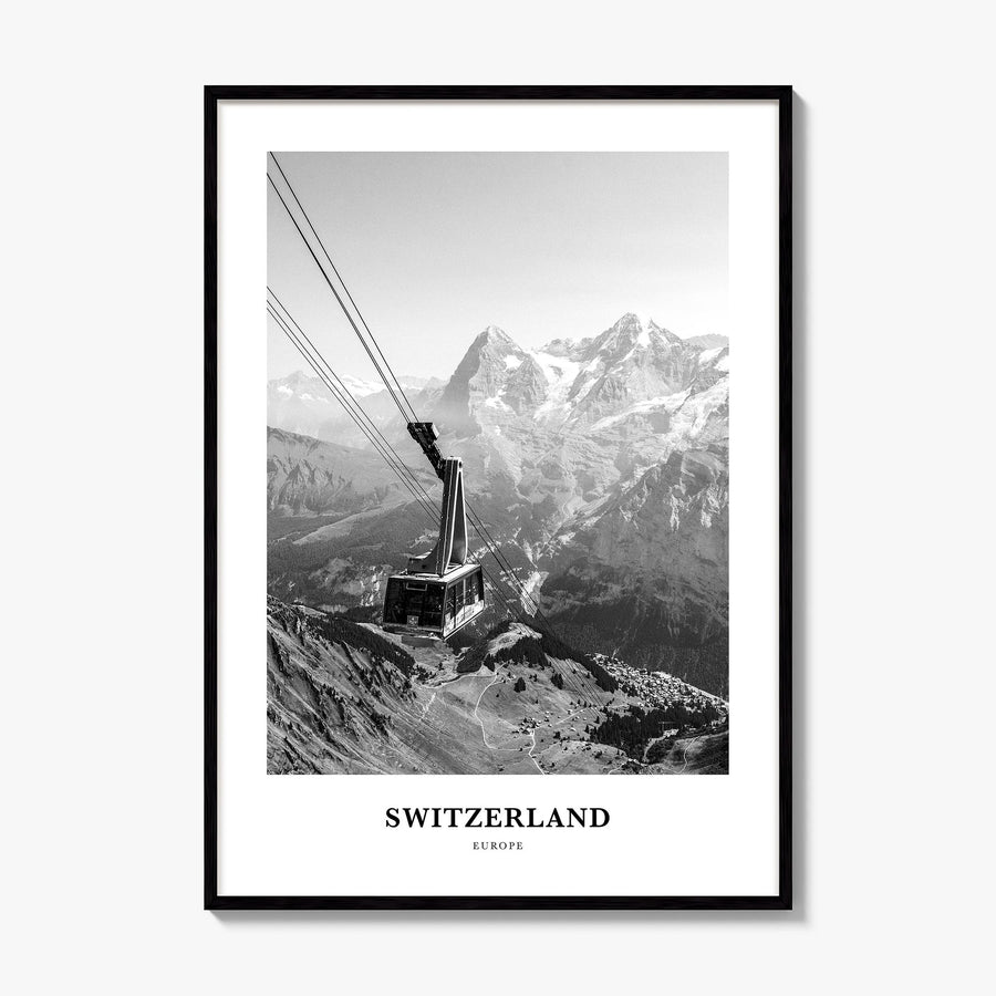 Switzerland Classic Poster, framed poster mockup