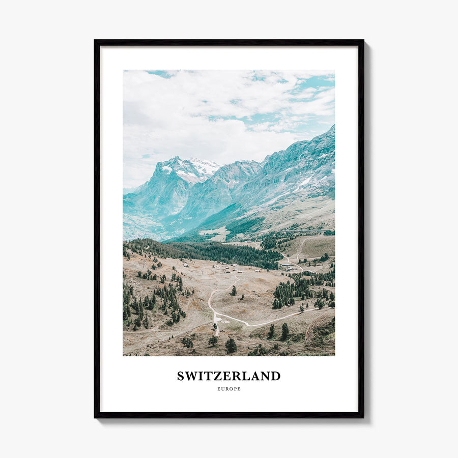 Switzerland Classic Poster, framed poster mockup