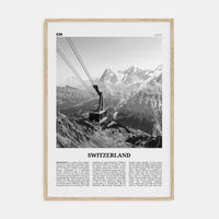 Switzerland Poster Natural Wood / 8x12 in Nbourhood Travel B&W Poster