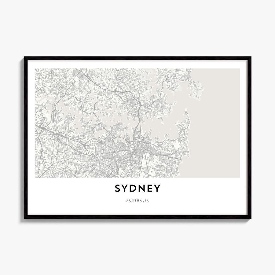 Sydney Map Poster, framed poster mockup